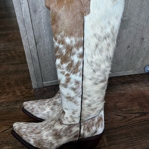 Cowhide tall boots, wide calf approved